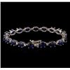 Image 2 : 14KT White Gold 16.95ctw Sapphire and Diamond Bracelet