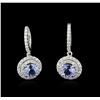 Image 1 : 14KT White Gold 2.83ctw Tanzanite and Diamond Earrings