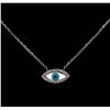 Image 1 : 0.11ctw Diamond Necklace - 14KT White Gold
