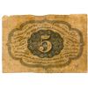 Image 2 : First Issue United States 5 Cent Fractional Currency Note