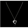 Image 1 : 14KT Yellow Gold 1.56ctw Sapphire and Diamond Heart Pendant With Chain
