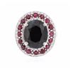 Image 1 : 14KT White Gold 6.45ct Sapphire, Ruby and Diamond Ring