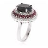 Image 3 : 14KT White Gold 6.45ct Sapphire, Ruby and Diamond Ring