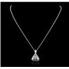 Image 2 : 14KT White Gold 6.68ctw Black Diamond Pendant With Chain