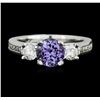 Image 1 : 14KT White Gold 1.49ct Tanzanite and Diamond Ring