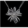 Image 2 : 14KT White Gold 1.20ctw Diamond Necklace
