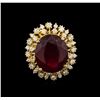 Image 1 : 16.17ct Ruby and Diamond Ring - 14KT Yellow Gold