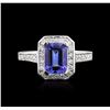 Image 1 : 14KT White Gold 1.69ct Tanzanite and Diamond Ring