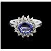Image 1 : 14KT White Gold 1.79ct Tanzanite and Diamond Ring
