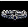 Image 1 : 14KT White Gold 27.50ctw Sapphire and Diamond Bracelet