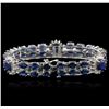 Image 2 : 14KT White Gold 27.50ctw Sapphire and Diamond Bracelet