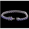 Image 3 : 13.60ctw Tanzanite Bracelet - 14KT White Gold