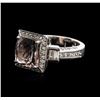Image 2 : 14KT White Gold 3.23ct Morganite and Diamond Ring
