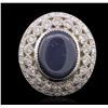 Image 1 : 14KT White Gold 7.56ct Sapphire and Diamond Ring