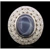 Image 2 : 14KT White Gold 7.56ct Sapphire and Diamond Ring