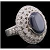 Image 3 : 14KT White Gold 7.56ct Sapphire and Diamond Ring