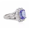 Image 2 : 14KT White Gold 2.38ct Tanzanite and Diamond Ring