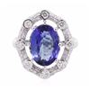 Image 1 : 14KT White Gold 6.74ct Tanzanite and Diamond Ring