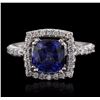 Image 1 : 14KT White Gold 3.03ct Sapphire and Diamond Ring