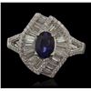 Image 1 : 14KT White Gold 1.01ct Sapphire and Diamond Ring