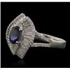 Image 2 : 14KT White Gold 1.01ct Sapphire and Diamond Ring