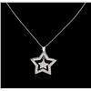 Image 1 : 14KT White Gold 0.70ctw Diamond Star Pendant With Chain