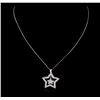 Image 2 : 14KT White Gold 0.70ctw Diamond Star Pendant With Chain