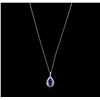 Image 1 : 14KT White Gold 7.48ct Tanzanite and Diamond Pendant With Chain