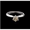 Image 1 : 14KT White Gold 0.70ct Round Cut Fancy Brown Diamond Solitaire Ring