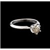 Image 2 : 14KT White Gold 0.70ct Round Cut Fancy Brown Diamond Solitaire Ring