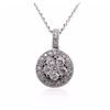 Image 2 : 14KT White Gold 0.91ctw Diamond Pendant With Chain