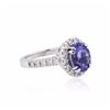 Image 2 : 14KT White Gold 2.95ct Tanzanite and Diamond Ring