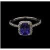 Image 1 : 1.60ct Tanzanite and Diamond Ring - 14KT White Gold