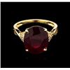 Image 1 : 7.63ct Ruby and Diamond Ring - 14KT Yellow Gold