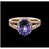 Image 1 : 14KT Rose Gold 2.33ct Tanzanite and Diamond Ring