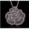 Image 1 : 14KT White Gold 0.77ctw Diamond Pendant With Chain