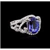 Image 2 : 14KT White Gold 3.23ct Tanzanite and Diamond Ring