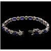 Image 3 : 12.82ctw Sapphire and Diamond Bracelet - 14KT White Gold