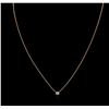 Image 1 : 14KT Rose Gold 0.09ct Diamond Solitaire Necklace