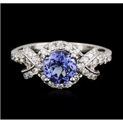 14KT White Gold 1.25ct Tanzanite and Diamond Ring