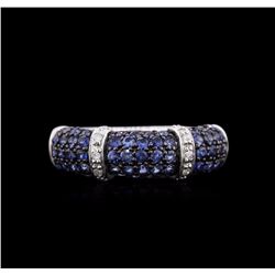 10KT White Gold 1.06ctw Blue Sapphire and Diamond Ring