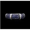 Image 1 : 10KT White Gold 1.06ctw Blue Sapphire and Diamond Ring