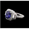 Image 2 : 14KT White Gold 2.24ct Tanzanite and Diamond Ring