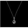Image 1 : 1.26ctw Diamond Pendant With Chain - 14KT White Gold
