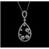 Image 2 : 1.26ctw Diamond Pendant With Chain - 14KT White Gold