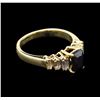 Image 2 : 1.14ct Black Onyx and Diamond Ring - 14KT Yellow Gold