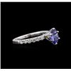 Image 2 : 0.83ct Tanzanite and Diamond Ring - 18KT White Gold