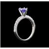 Image 3 : 0.83ct Tanzanite and Diamond Ring - 18KT White Gold
