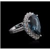 Image 2 : 14KT White Gold 13.10ct Topaz and Diamond Ring