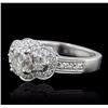 Image 2 : 18KT White Gold 1.48ctw Oval Cut Diamond Ring